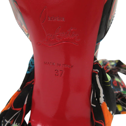 Christian Louboutin Pumps Patent Leather, Silk Black Women 37