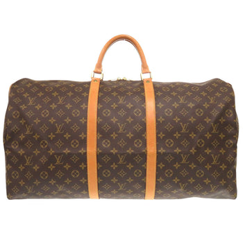 Louis Vuitton Boston Duffel Bag M41422 Monogram Canvas Brown Monogram Keepall 60 Mens
