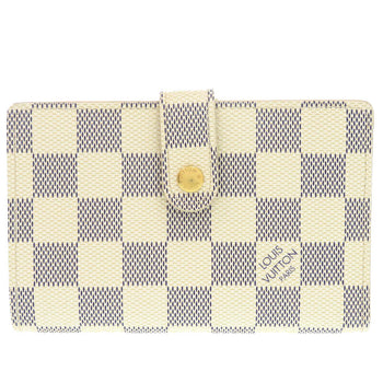 Louis Vuitton Bifold Wallet N61676 Damier Azur Canvas White Damier Azur Portefeuille Viennoiserie