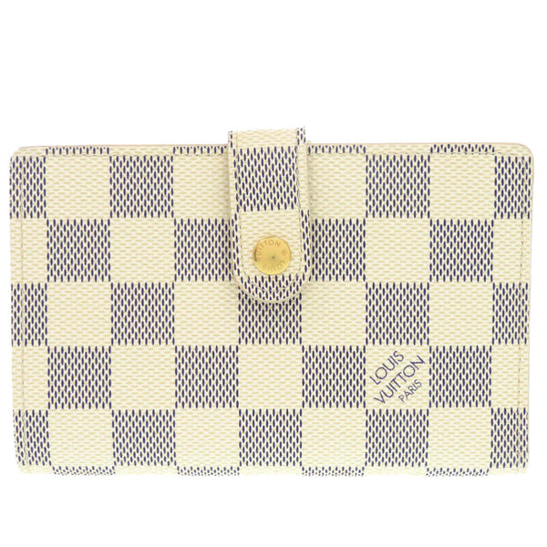 Louis Vuitton Bifold Wallet N61676 Damier Azur Canvas White Damier Azur Portefeuille Viennoiserie