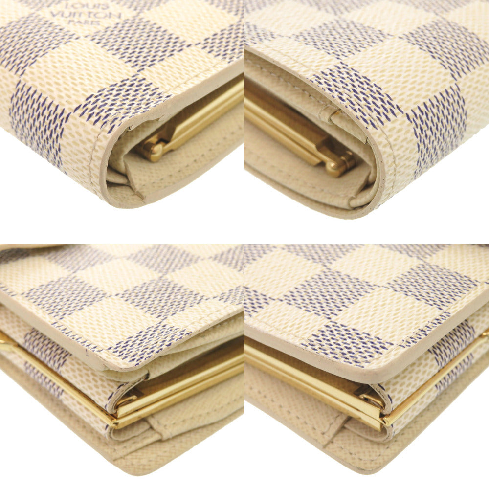 Louis Vuitton Bifold Wallet N61676 Damier Azur Canvas White Damier Azur Portefeuille Viennoiserie