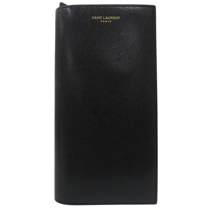 Saint Laurent Paris Long Wallet Purse 396308 H3Z2W 1000 Leather Black Continental Wallet With Logo