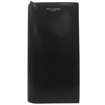 Saint Laurent Paris Long Wallet Purse 396308 H3Z2W 1000 Leather Black Continental Wallet With Logo