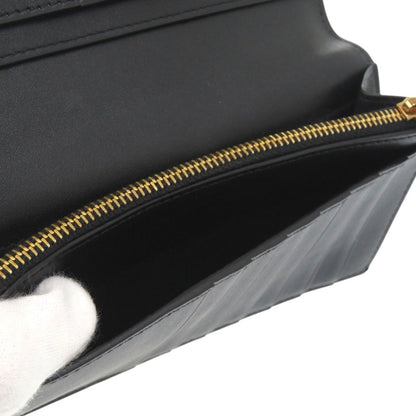 Saint Laurent Paris Long Wallet Purse 396308 H3Z2W 1000 Leather Black Continental Wallet With Logo