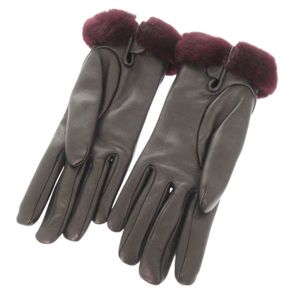 Hermes Gloves Lambskin, Cashmere Black Kelly Gloves Women 7