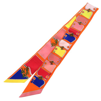 Hermes Scarf Silk Orange Twilly Camails Camille Women