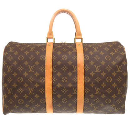 Louis Vuitton Boston Duffel Bag M41428 Monogram Canvas Brown Monogram Keepall 45 Mens