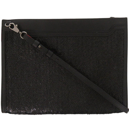 Christian Louboutin Shoulder Bag 3185202 Leather, Sequins Black Sky Porch Women