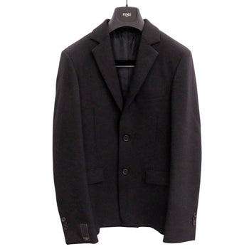 Fendi Tailored Jacket Fj0853 Wool, Polyurethane Black Mens 44