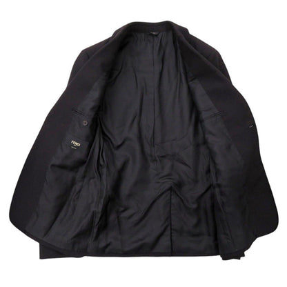 Fendi Tailored Jacket Fj0853 Wool, Polyurethane Black Mens 44