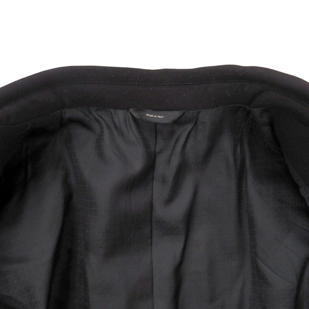 Fendi Tailored Jacket Fj0853 Wool, Polyurethane Black Mens 44