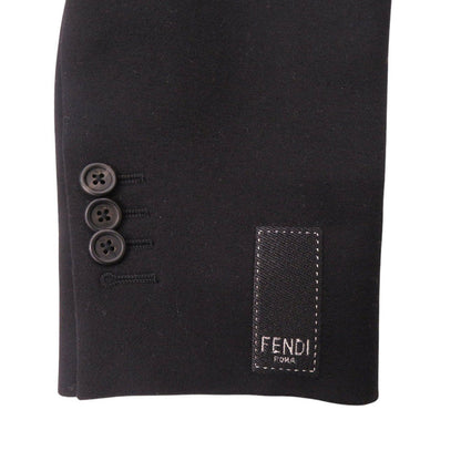 Fendi Tailored Jacket Fj0853 Wool, Polyurethane Black Mens 44