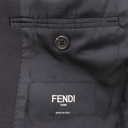 Fendi Tailored Jacket Fj0853 Wool, Polyurethane Black Mens 44