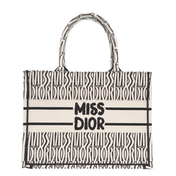 Christian Dior Handbag Canvas White Medium Book Tote In Embroidery Women(Unisex)
