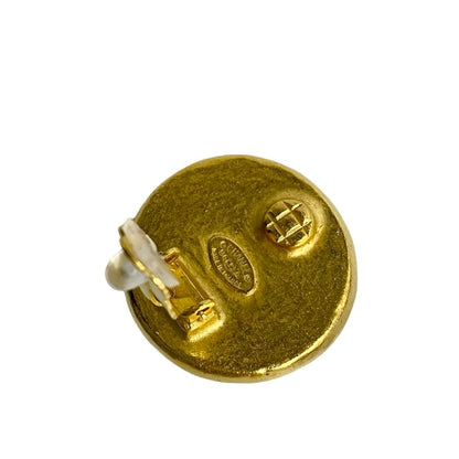 Chanel Earring Gold Plated Gold Coco Mark Women