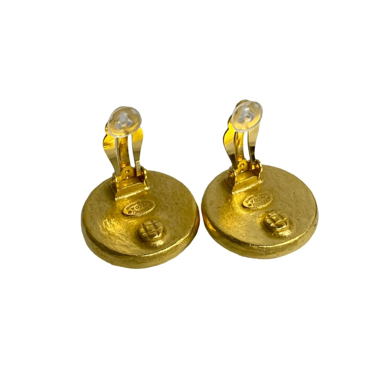 Chanel Earring Gold Plated Gold Coco Mark Women