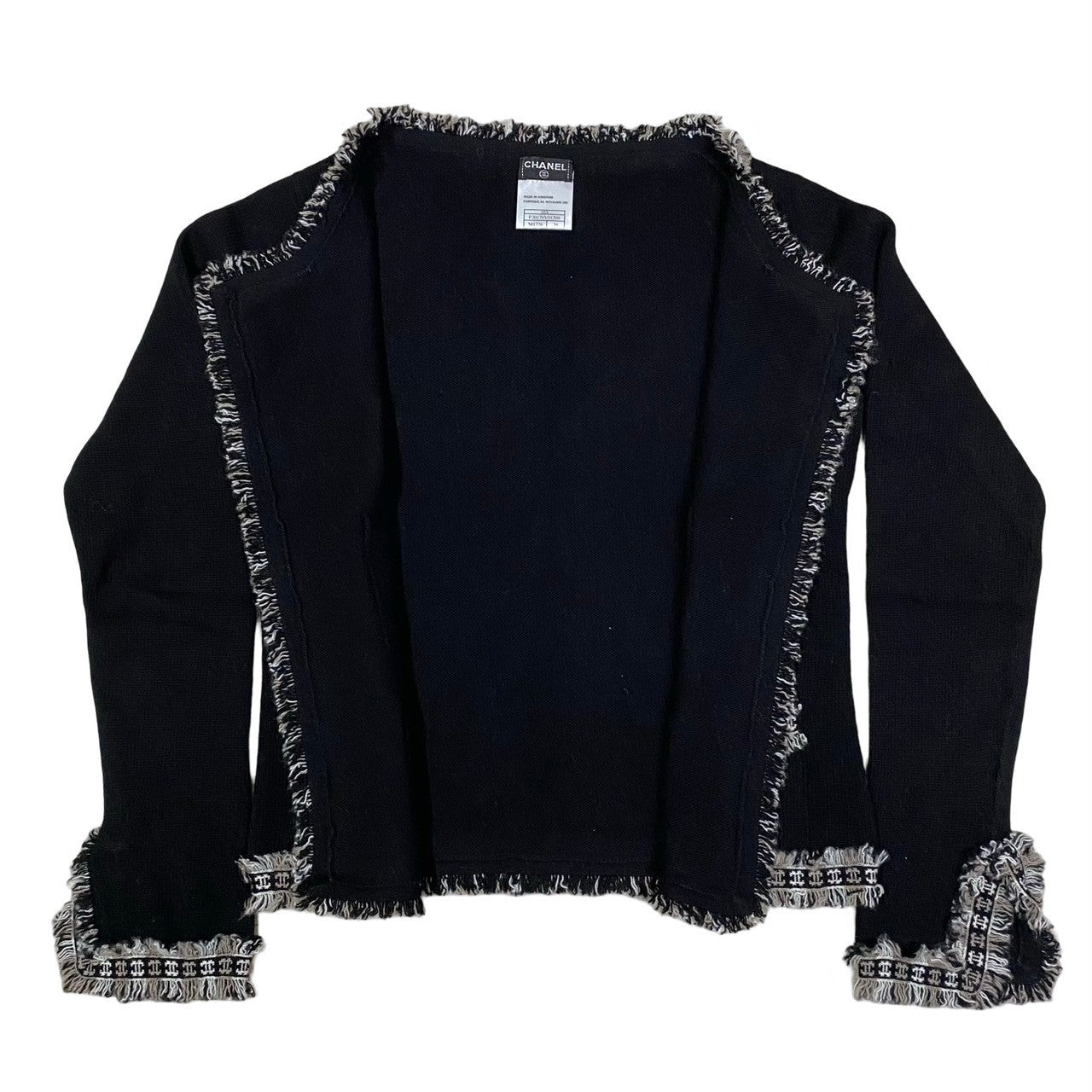 Chanel Ensemble Cashmere Black Coco Mark Trim Ensemble Twin Knit Women 38