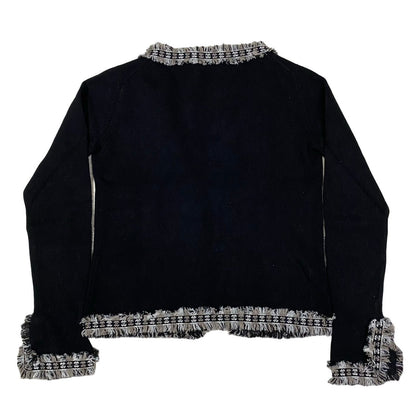 Chanel Ensemble Cashmere Black Coco Mark Trim Ensemble Twin Knit Women 38