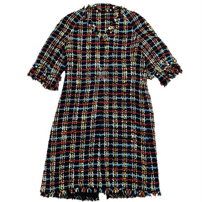 Chanel Setup Wool, Silk, Acrylic Multi Check Women 42