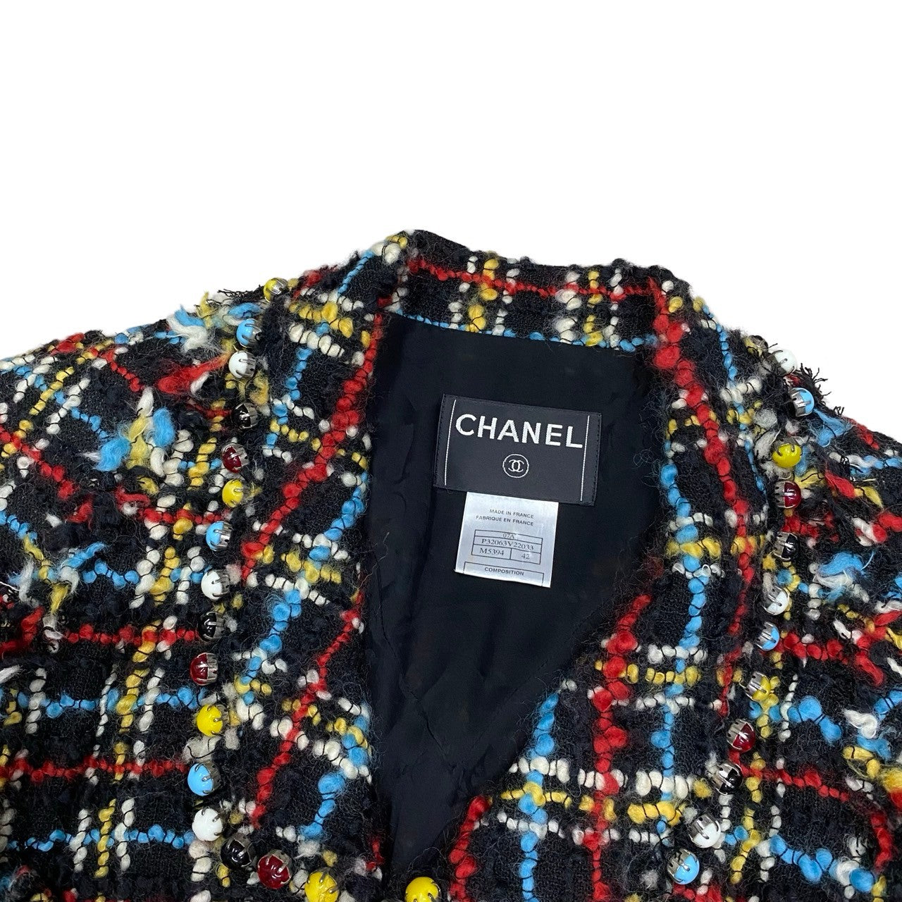 Chanel Setup Wool, Silk, Acrylic Multi Check Women 42