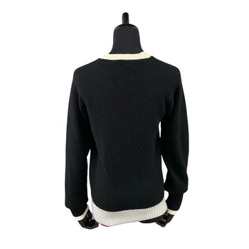 Chanel Sweater Cashmere Black Coco Mark Women 42