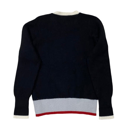 Chanel Sweater Cashmere Black Coco Mark Women 42