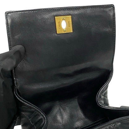 Chanel Handbag Lambskin Black Coco Mark Matrasse Women