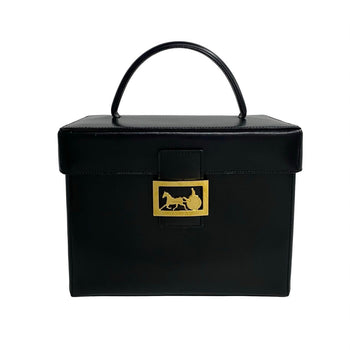 Celine Handbag Leather Black Carriage Metal Women