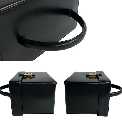 Celine Handbag Leather Black Carriage Metal Women