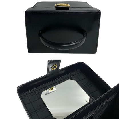 Celine Handbag Leather Black Carriage Metal Women