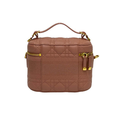 Dior Shoulder Bag Leather Pink Canage Dior Travel Small Vanity Women