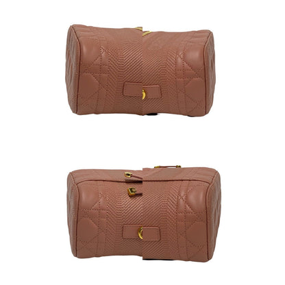 Dior Shoulder Bag Leather Pink Canage Dior Travel Small Vanity Women