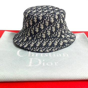 Dior Hat Cotton, Polyester, Acrylic, Viscose Navy Trotter Pattern Mens M