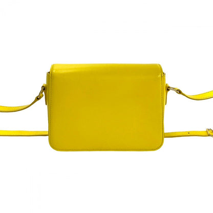 Celine Shoulder Bag Calfskin, Leather Yellow Triomphe Logo Metal Teen Triomphe Women