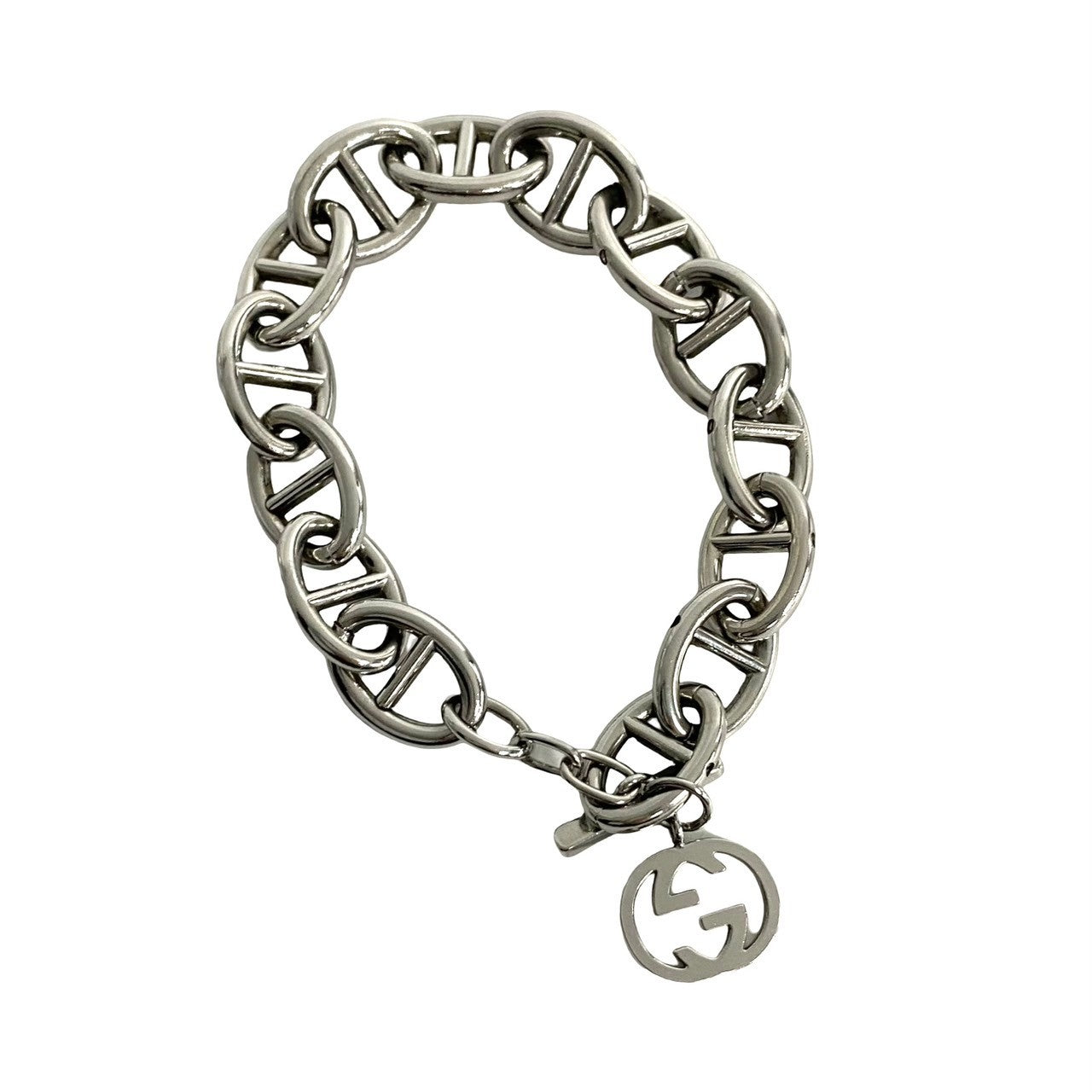 Gucci Bracelet Metal Silver Gg Motif Anchor Chain Bracelet Women(Unisex)