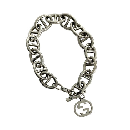 Gucci Bracelet Metal Silver Gg Motif Anchor Chain Bracelet Women(Unisex)