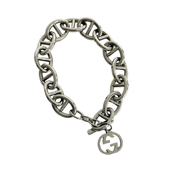 Gucci Bracelet Metal Silver Gg Motif Anchor Chain Bracelet Women(Unisex)