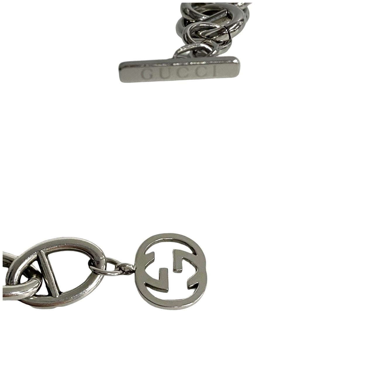 Gucci Bracelet Metal Silver Gg Motif Anchor Chain Bracelet Women(Unisex)