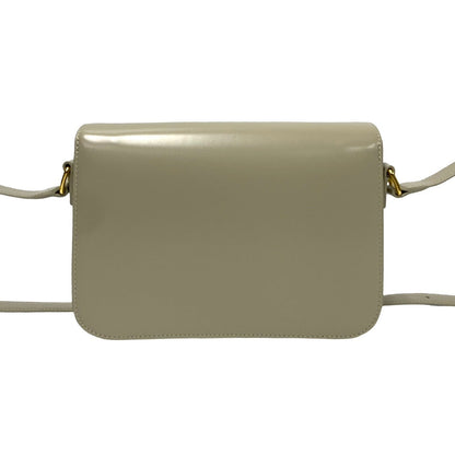 Celine Shoulder Bag Calfskin, Leather Beige Classic Triomphe Women