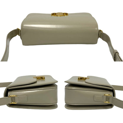 Celine Shoulder Bag Calfskin, Leather Beige Classic Triomphe Women