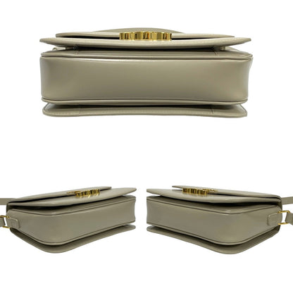 Celine Shoulder Bag Calfskin, Leather Beige Classic Triomphe Women