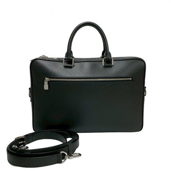 Louis Vuitton Shoulder Bag M33441 Leather Black Taiga Porto Documan-Voyage Mens