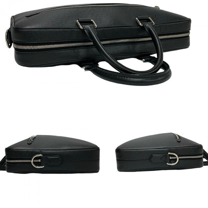 Louis Vuitton Shoulder Bag M33441 Leather Black Taiga Porto Documan-Voyage Mens