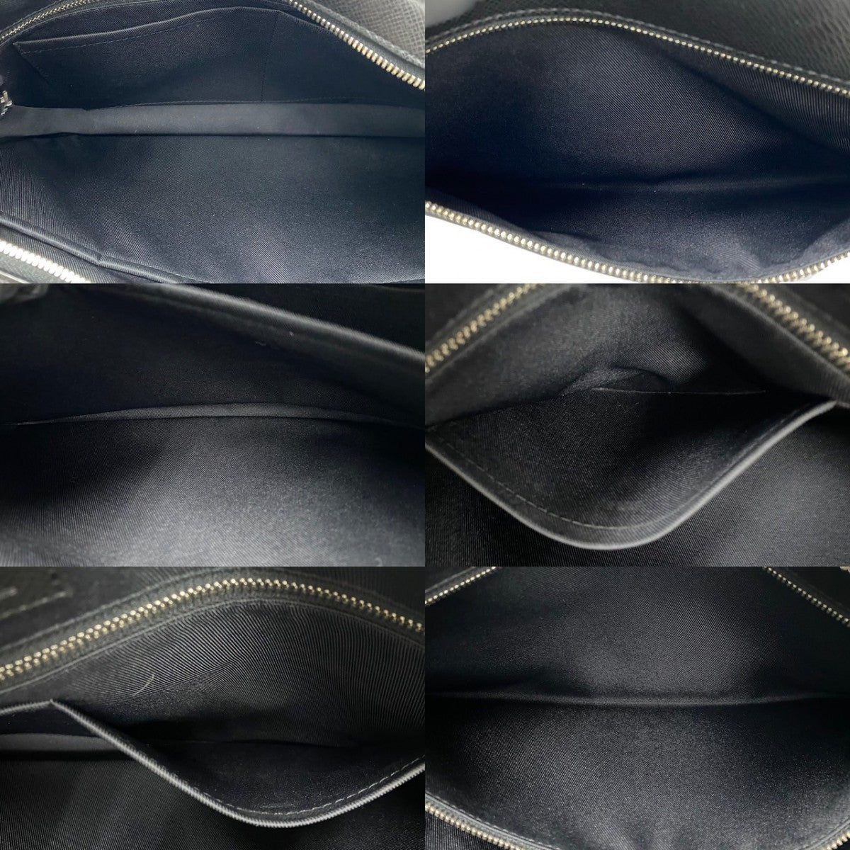 Louis Vuitton Shoulder Bag M33441 Leather Black Taiga Porto Documan-Voyage Mens