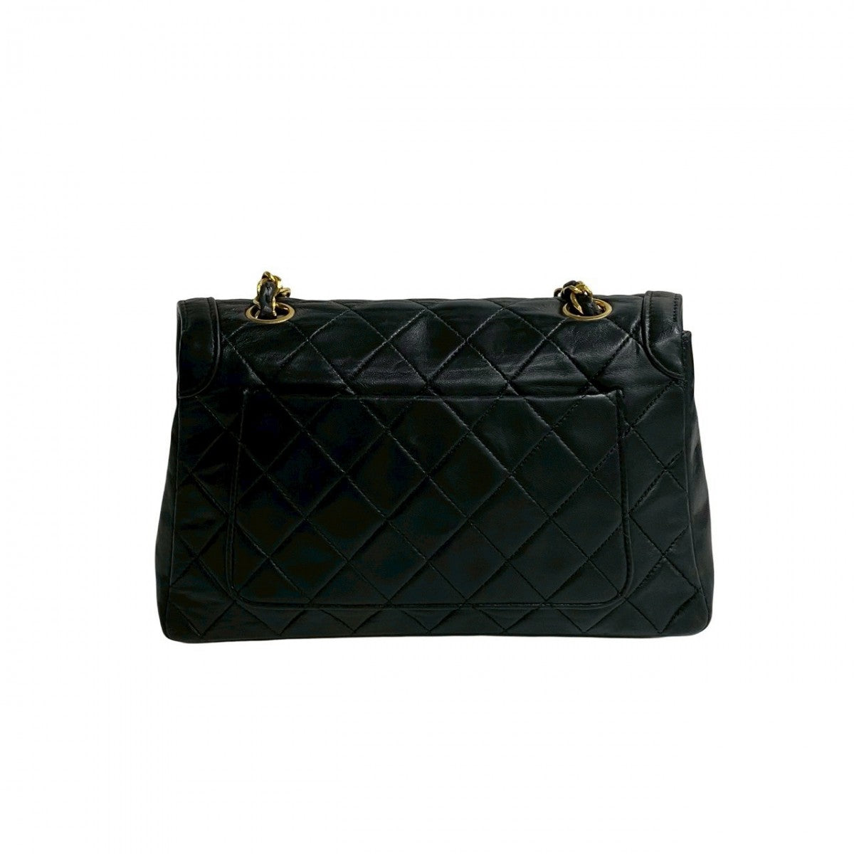 Chanel Shoulder Bag Lambskin Black Coco Mark Matrasse Women