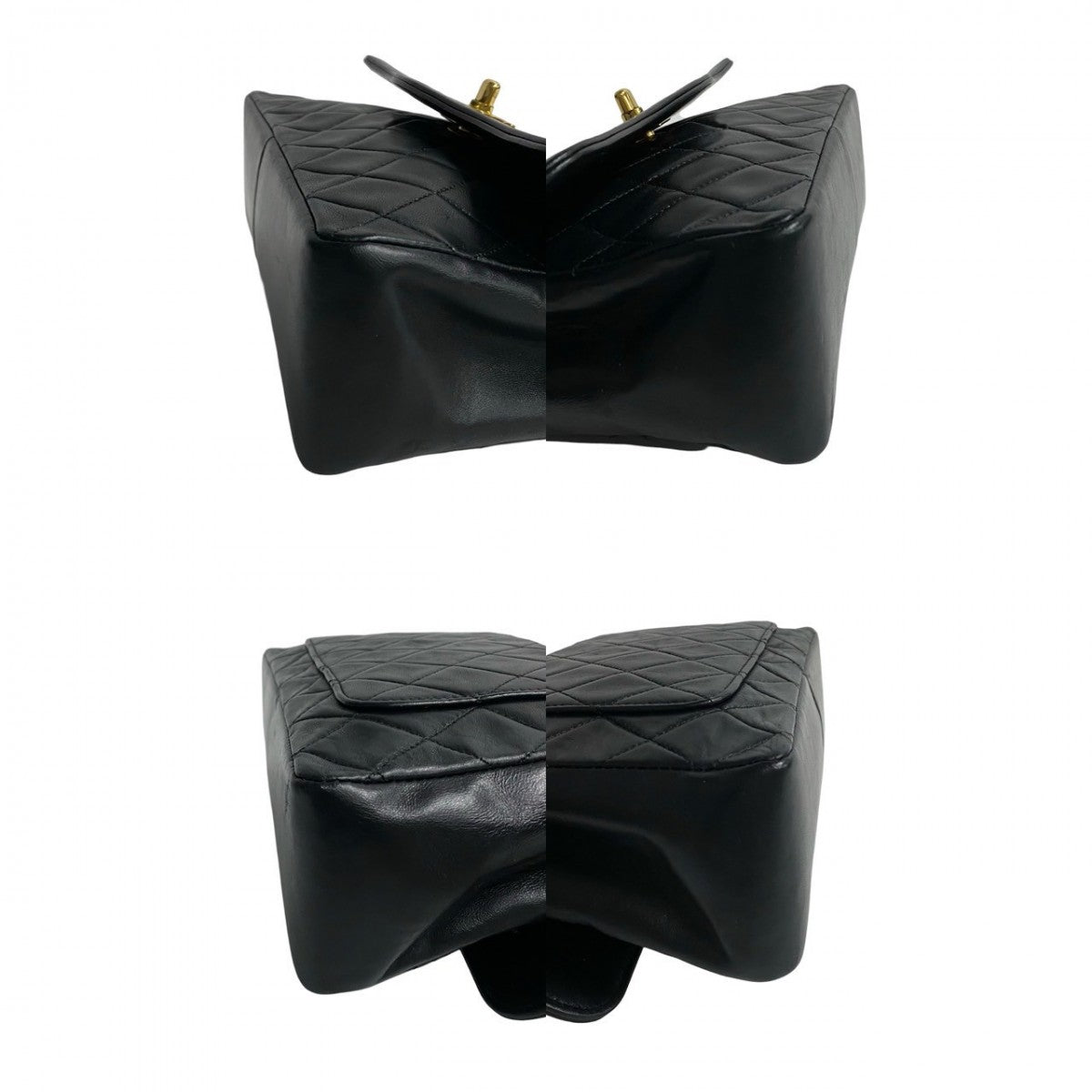 Chanel Shoulder Bag Lambskin Black Coco Mark Matrasse Women