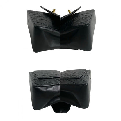 Chanel Shoulder Bag Lambskin Black Coco Mark Matrasse Women