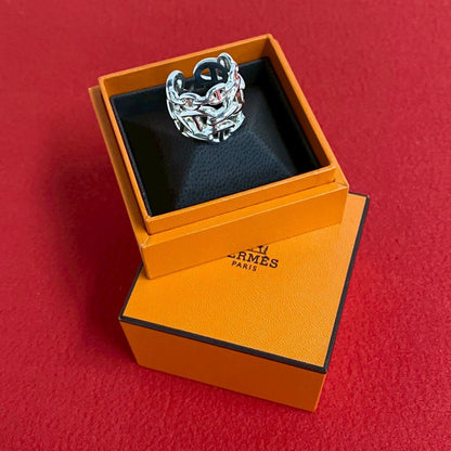 Hermes Ring H109506B Silver925 Silver Anchane Ring Gm Women(Unisex) 53