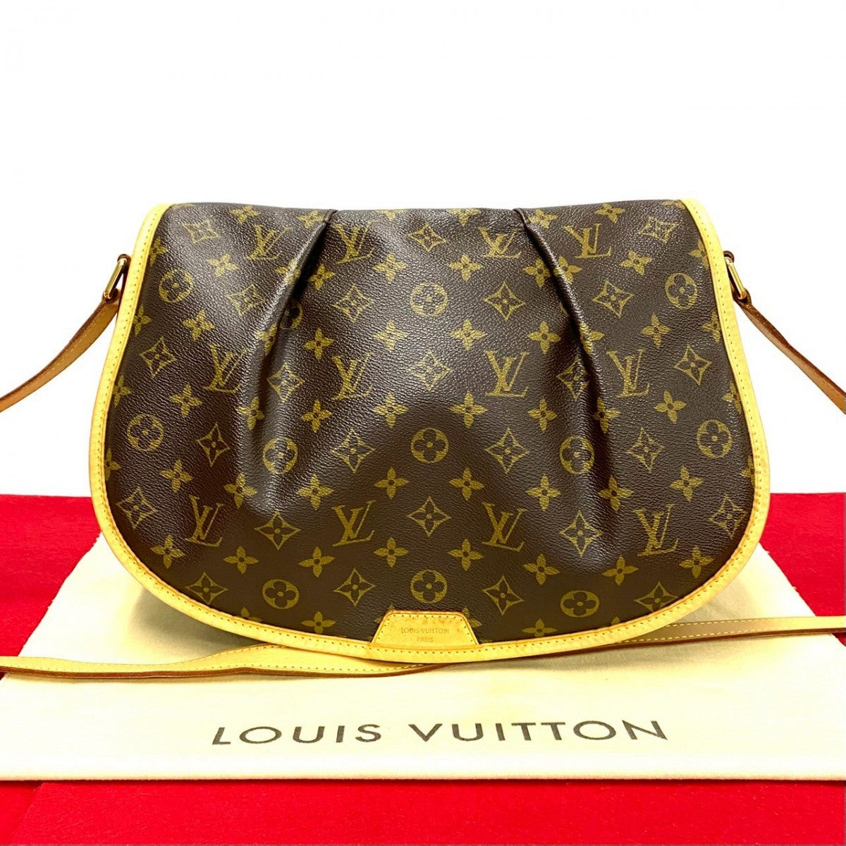 Louis Vuitton Shoulder Bag M40473 Leather, Pvc Brown Monogram Menilmontan Mm Mens(Unisex)