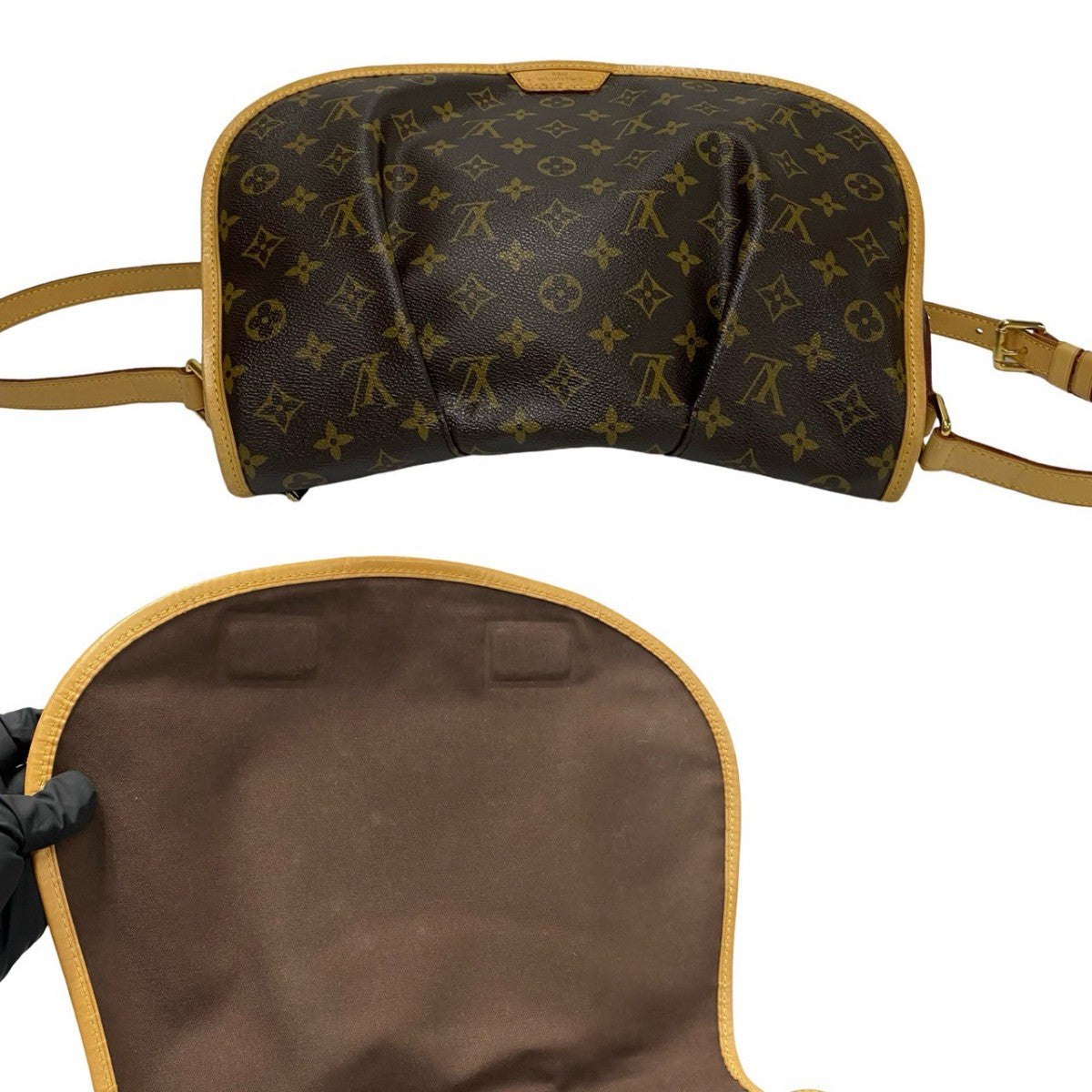 Louis Vuitton Shoulder Bag M40473 Leather, Pvc Brown Monogram Menilmontan Mm Mens(Unisex)